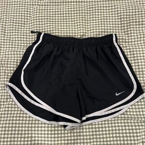 Nike Women's Black and White Athletic Shorts